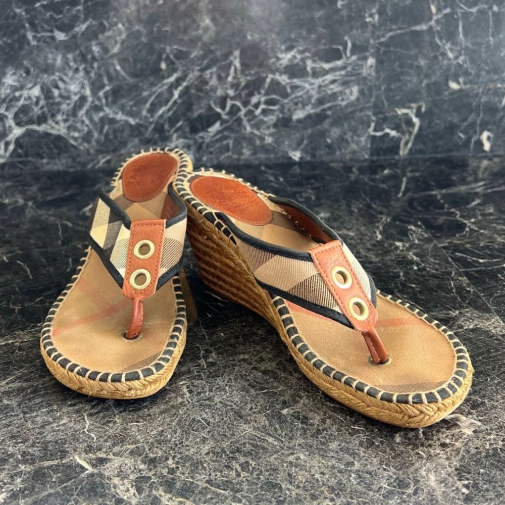 Burberry Nova Espadrille Wedge Sandals